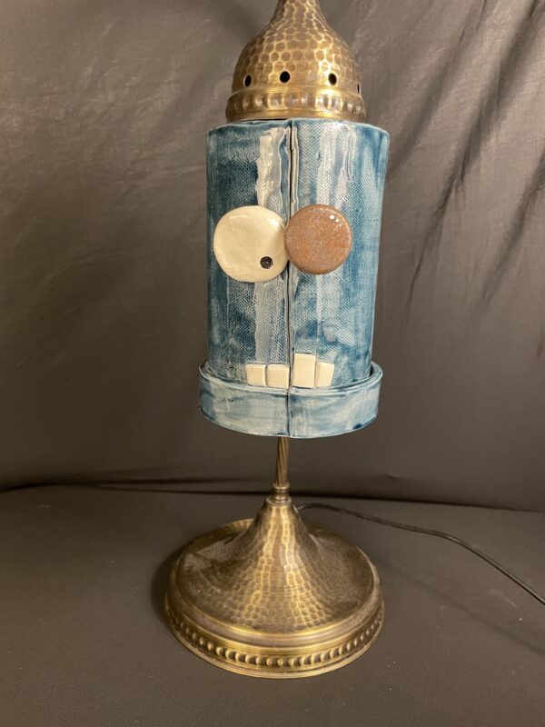 Denim Blue Pendant-Style Lampshade - Image 2